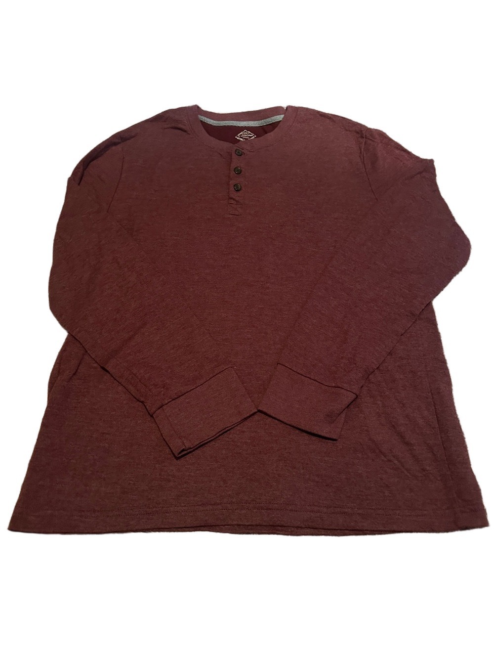 St. John's Bay Long-Sleeve Henley in Maroon